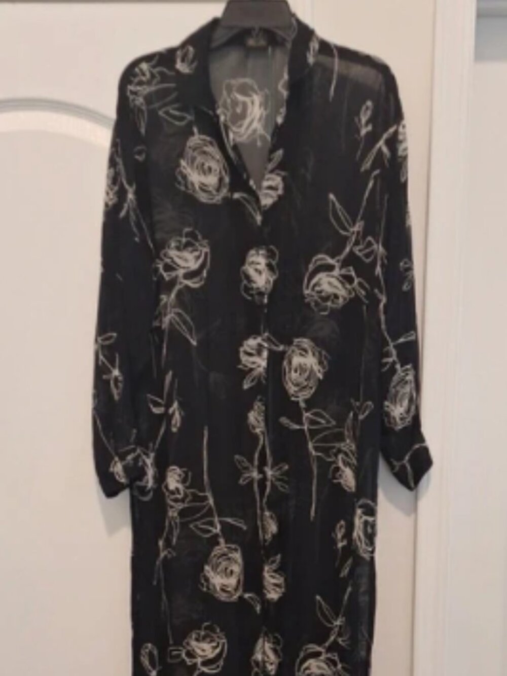 Revue Black and White Sheer Longline Tunic